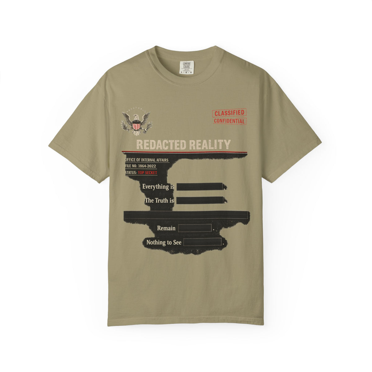 Color: Khaki | Unfiltered & Unapologetic | Garment-Dyed Tee — AttitudeShirts
