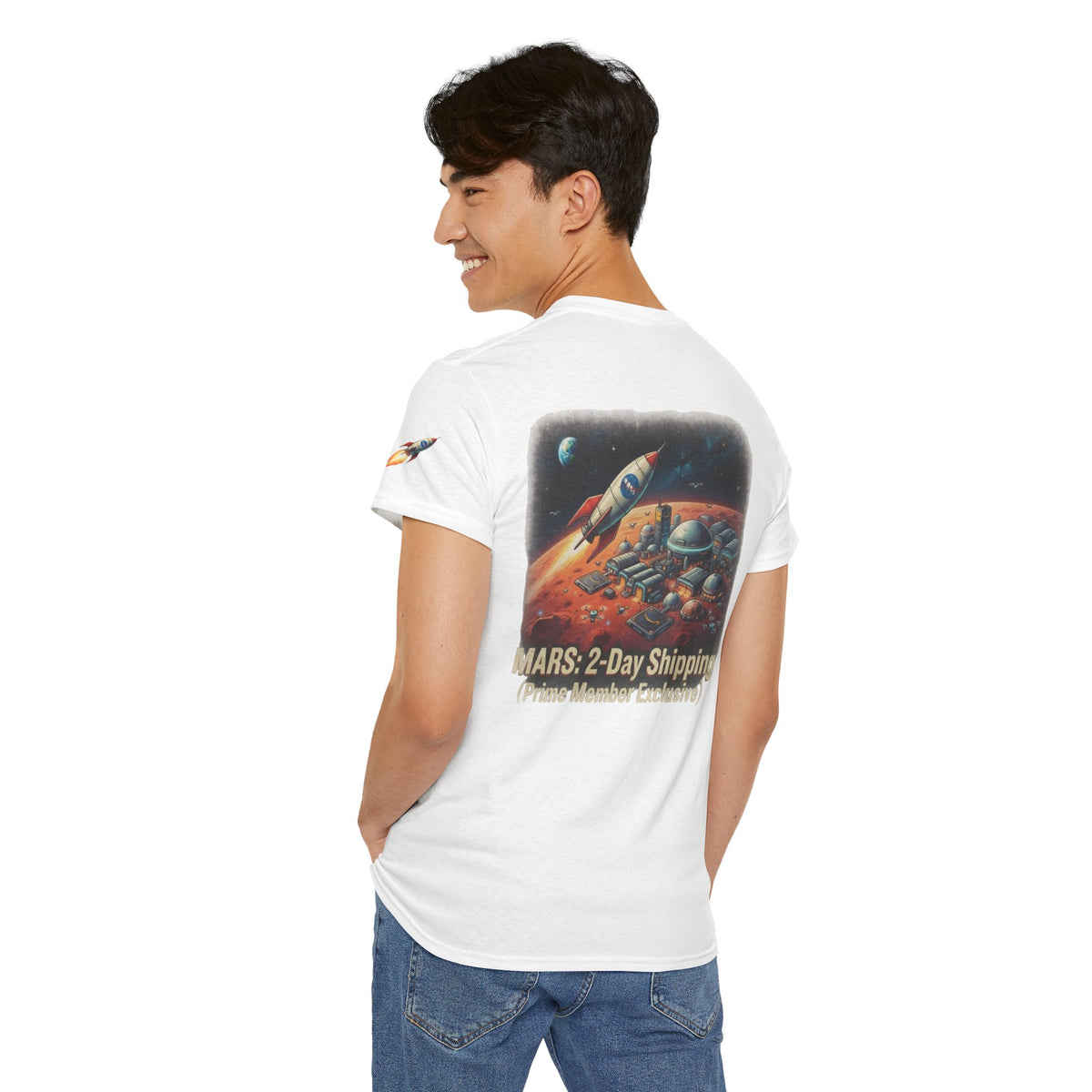 Color: White | Mars 2 Day Shipping Premium Graphic Tee