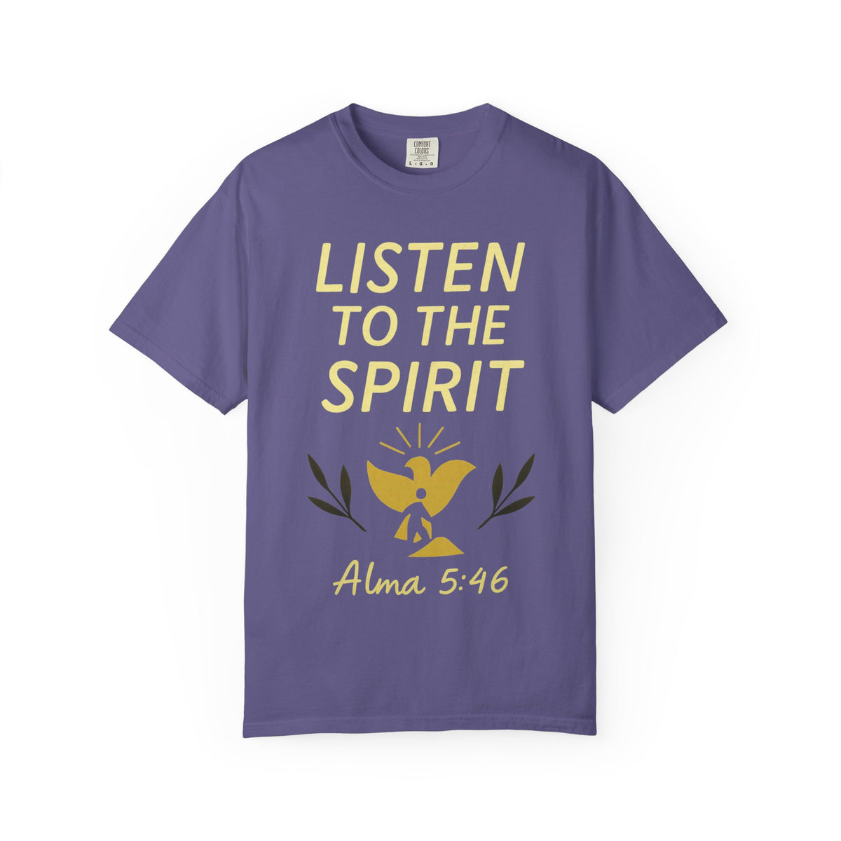 Color: Grape | Listen to the Spirit Unisex Garment-Dyed T-shirt