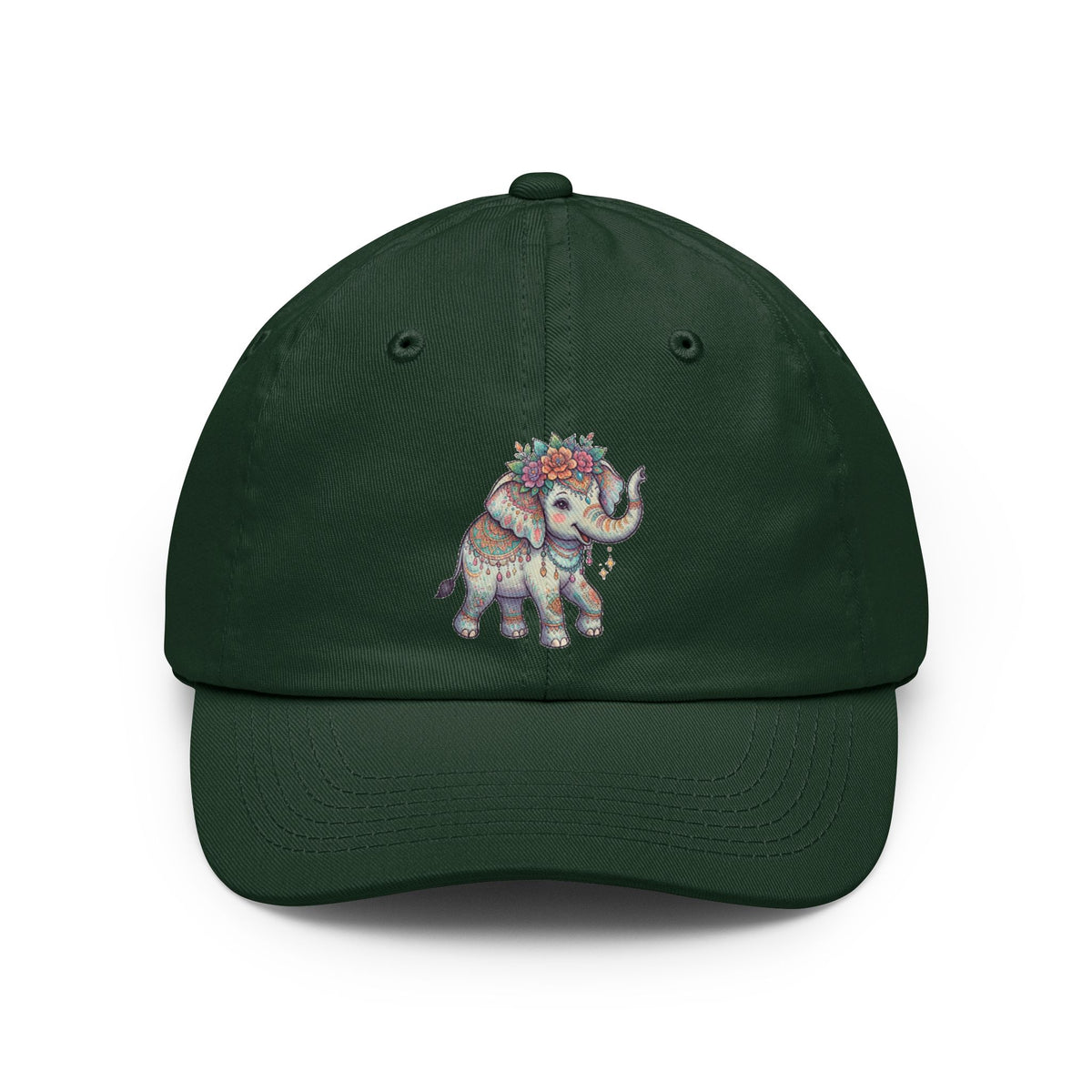 Color: Forest Green | Hippy Elephant Dad Hat