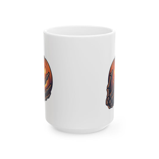 "Nice Pumpkins" White Ceramic Mug — Graphic