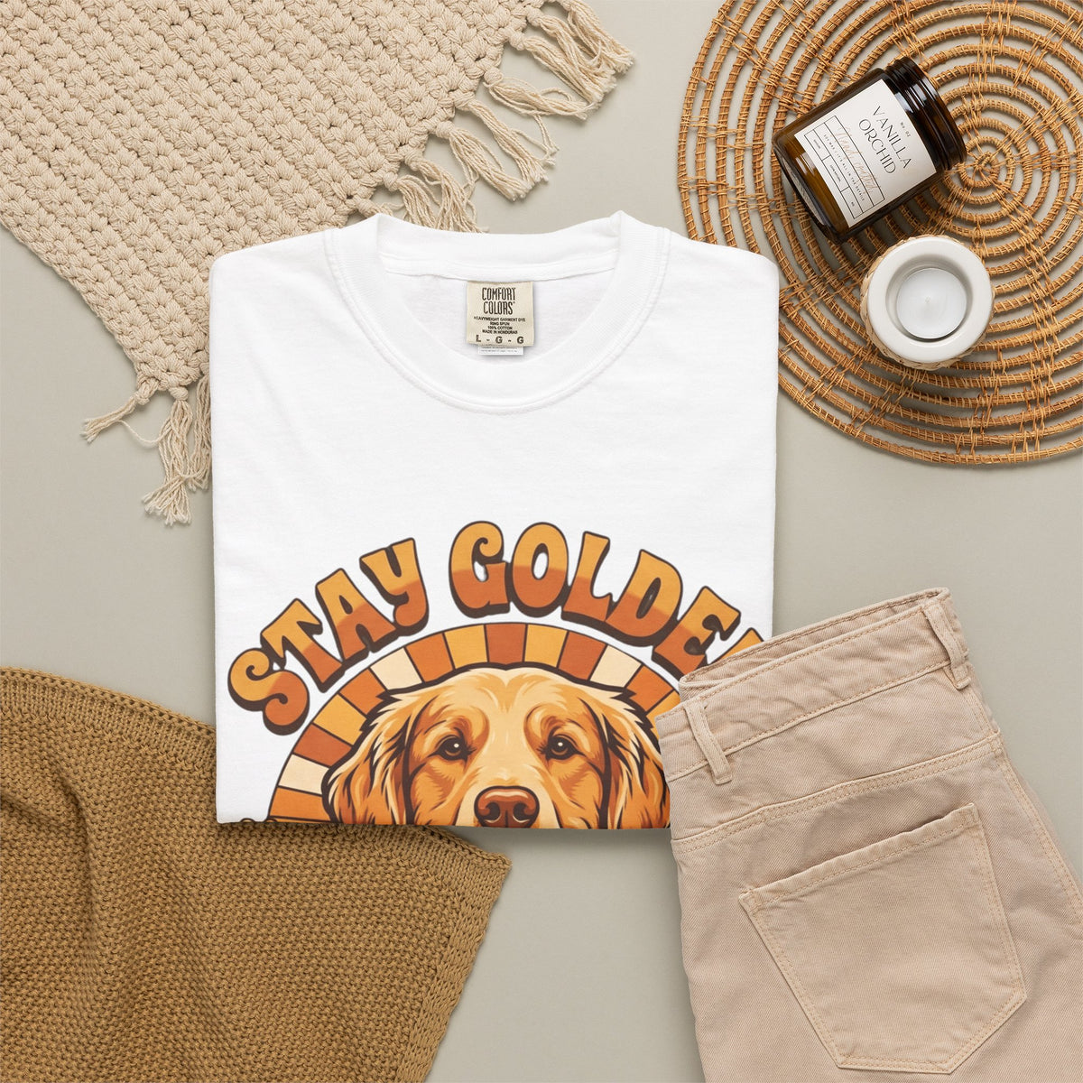 "Stay Golden & Bark On" Unisex Garment-Dyed Tee