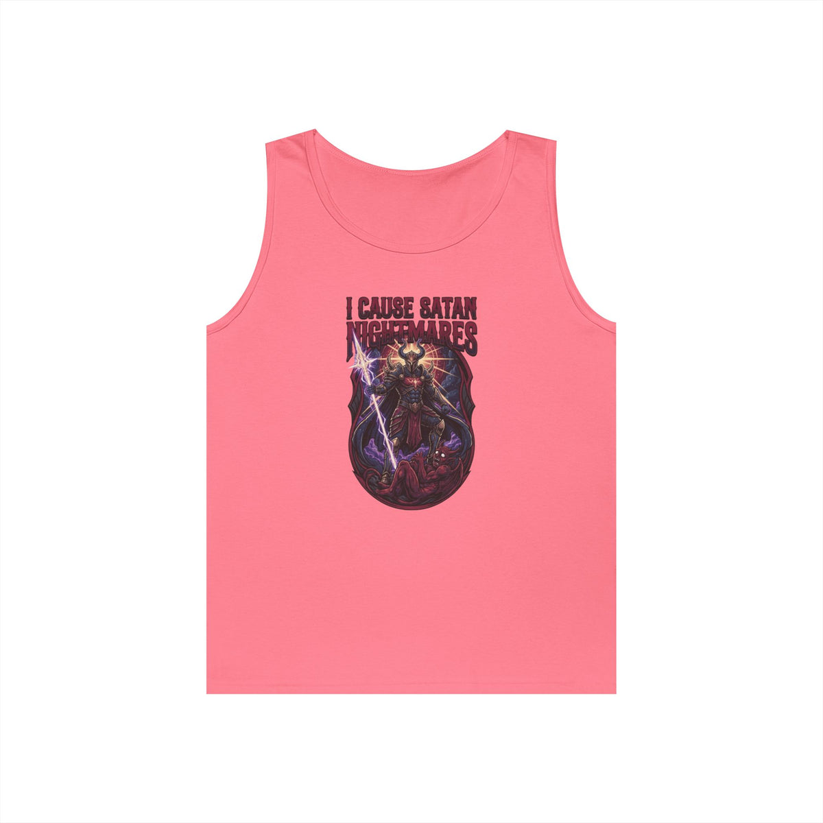 Color: Safety Pink | I Cause Satan Nightmares Tank Top