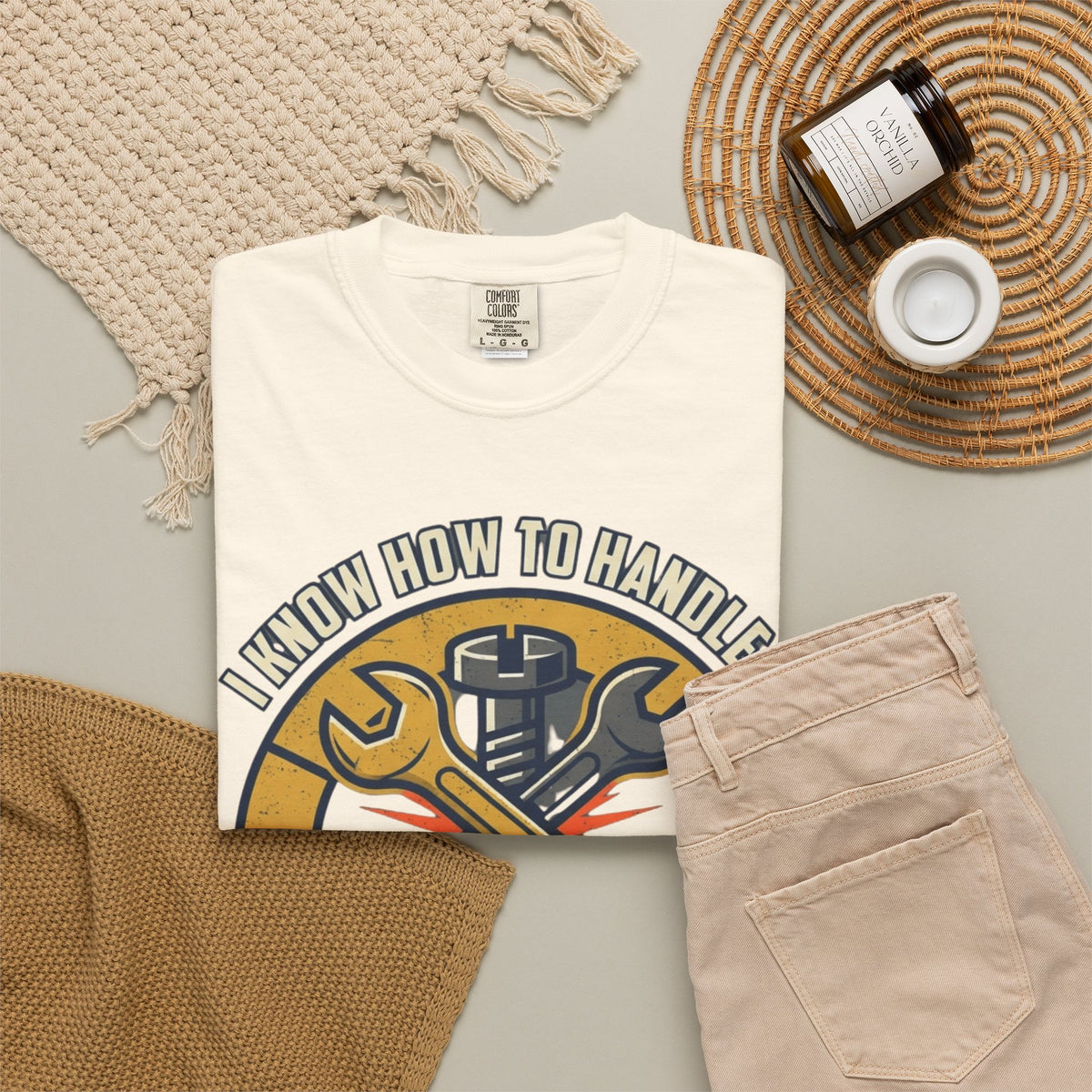 Color: Ivory | Tight Screw and a Loose Nut Unisex Garment-Dyed Tee