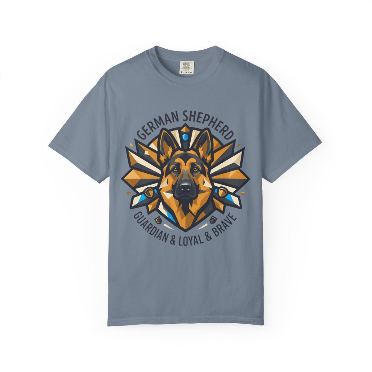 "German Shepherd Guardian Loyal Brave" Unisex Garment-Dyed Tee