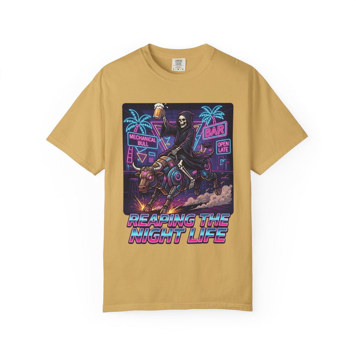 Color: Mustard | Reaping the Night Life Unisex Garment-Dyed Tee