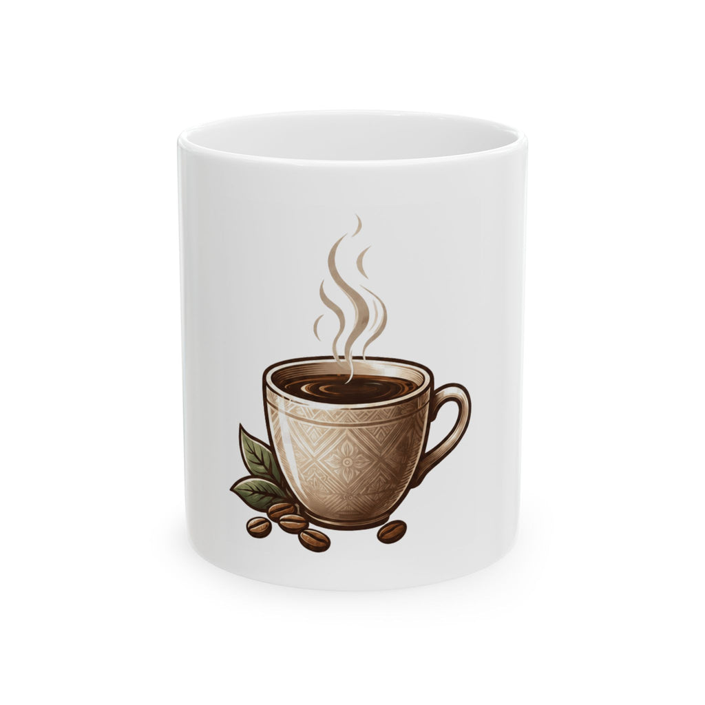 "Coffee is Delightsome" White Ceramic Mug — Graphic