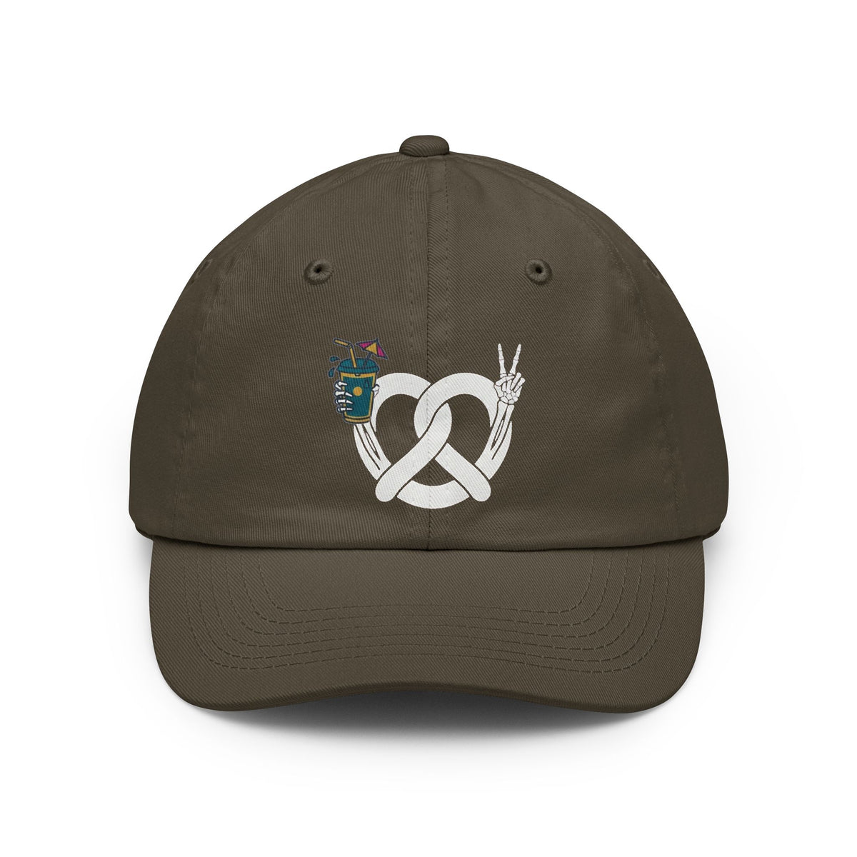 Color: Olive | Flexible But Not About Brunch Dad Hat — Graphic