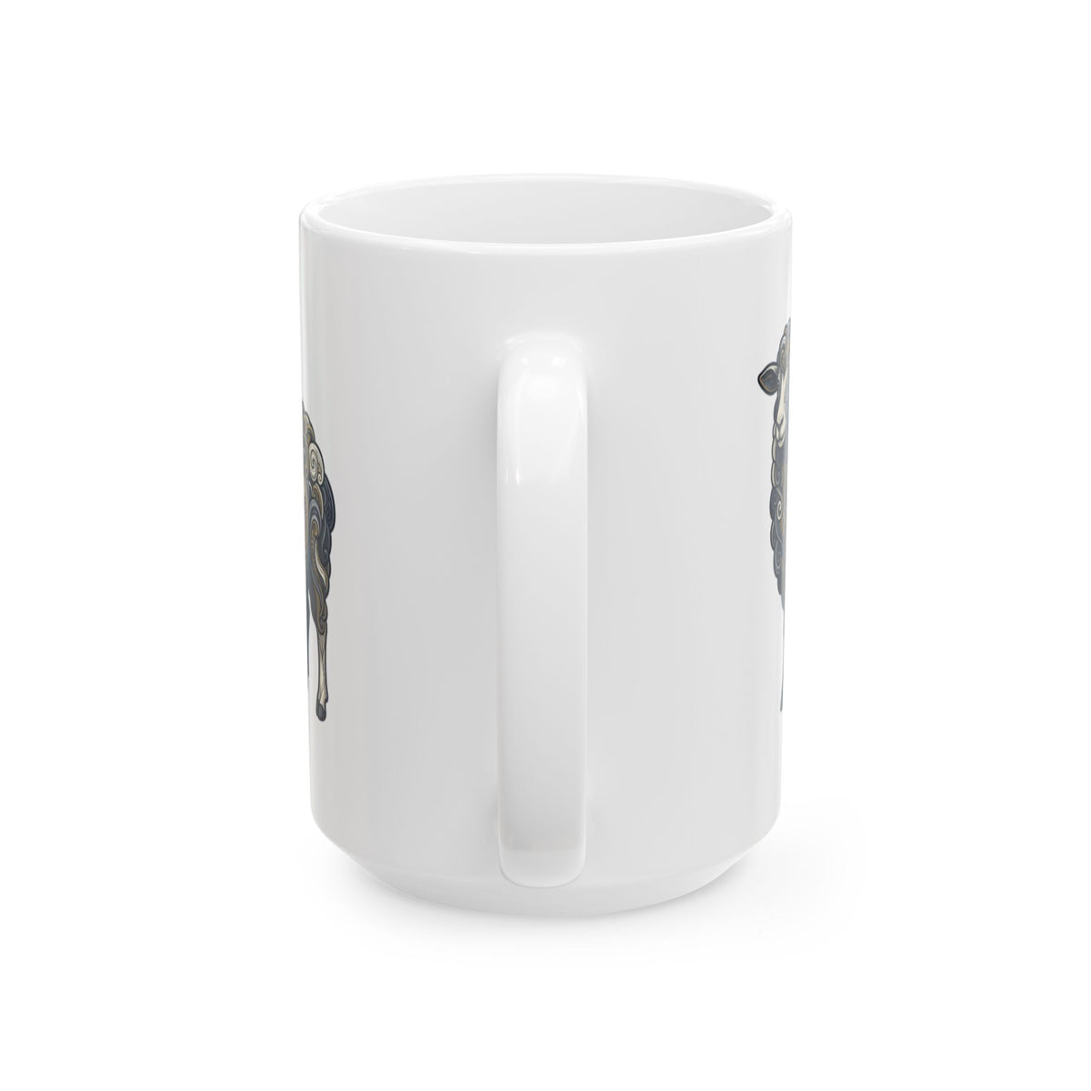 "Barnyard Sheep" White Ceramic Mug