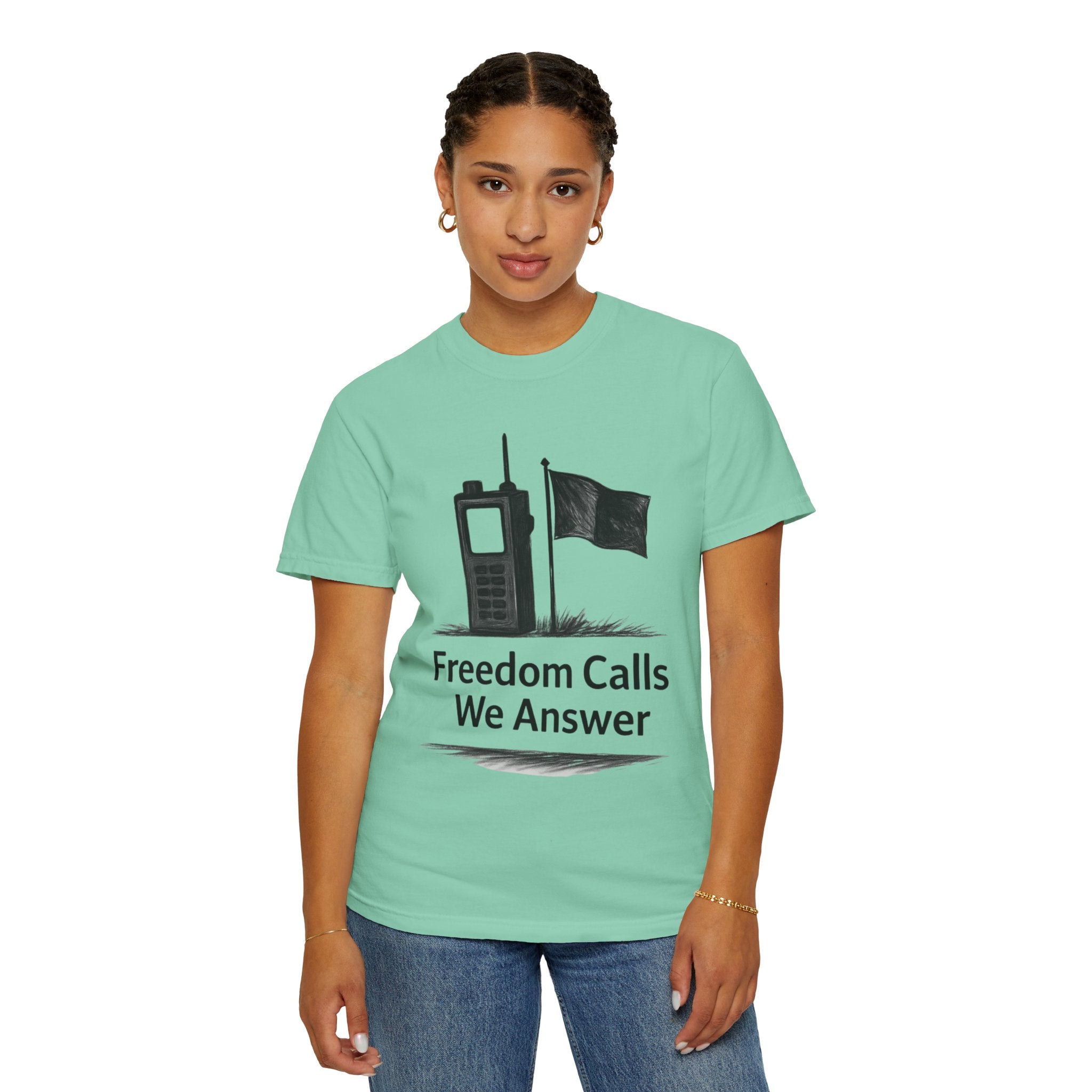 "Freedom Calls We Answer" Unisex Garment-Dyed T-shirt