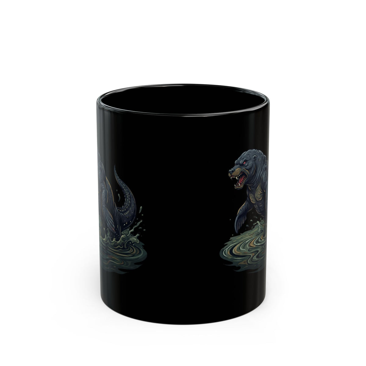 "Bunyip (Australian Aboriginal Mythology)" Black Ceramic Mug