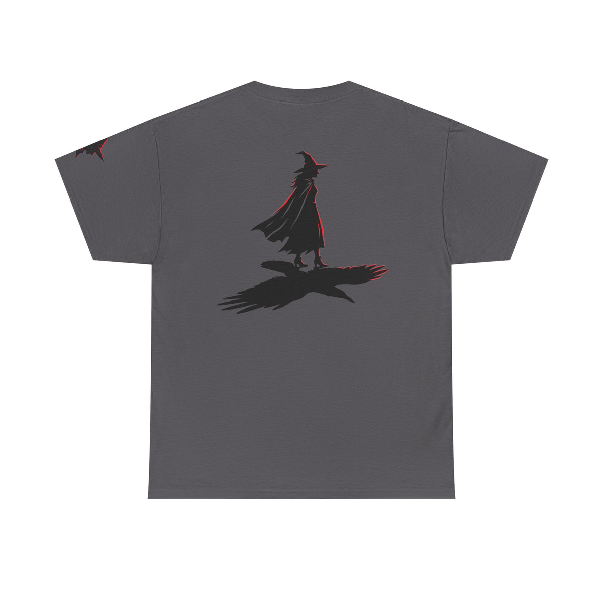 Color: Charcoal | Witch With Raven Shadow Premium Graphic Tee