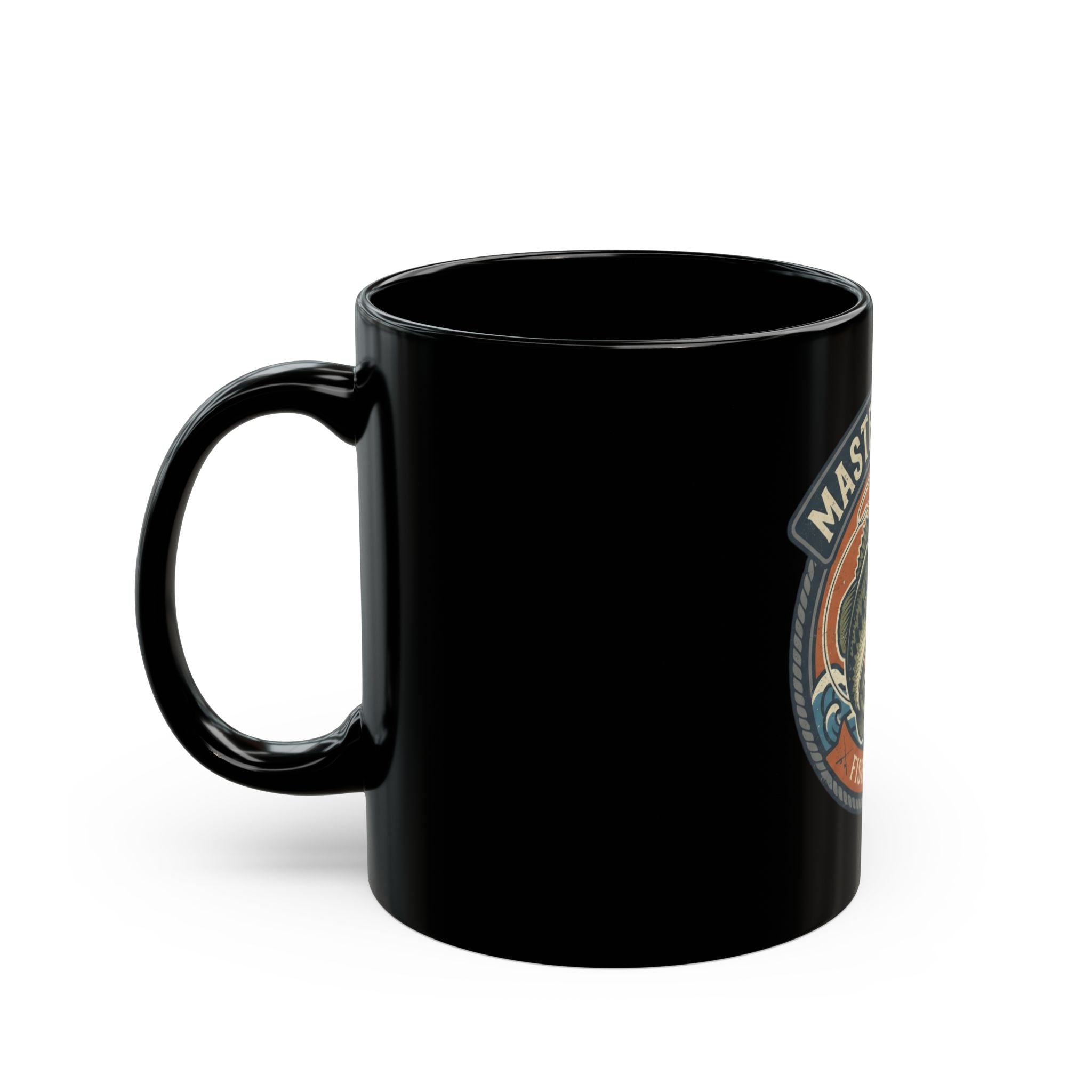 "Master Baiter" Black Ceramic Mug — Graphic