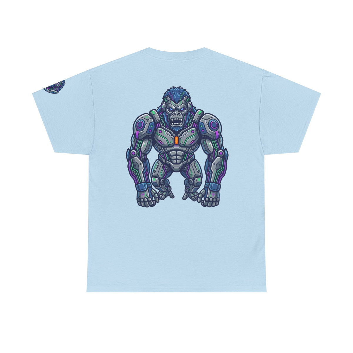 Color: Light Blue | Cyber Gorilla Premium Graphic Tee