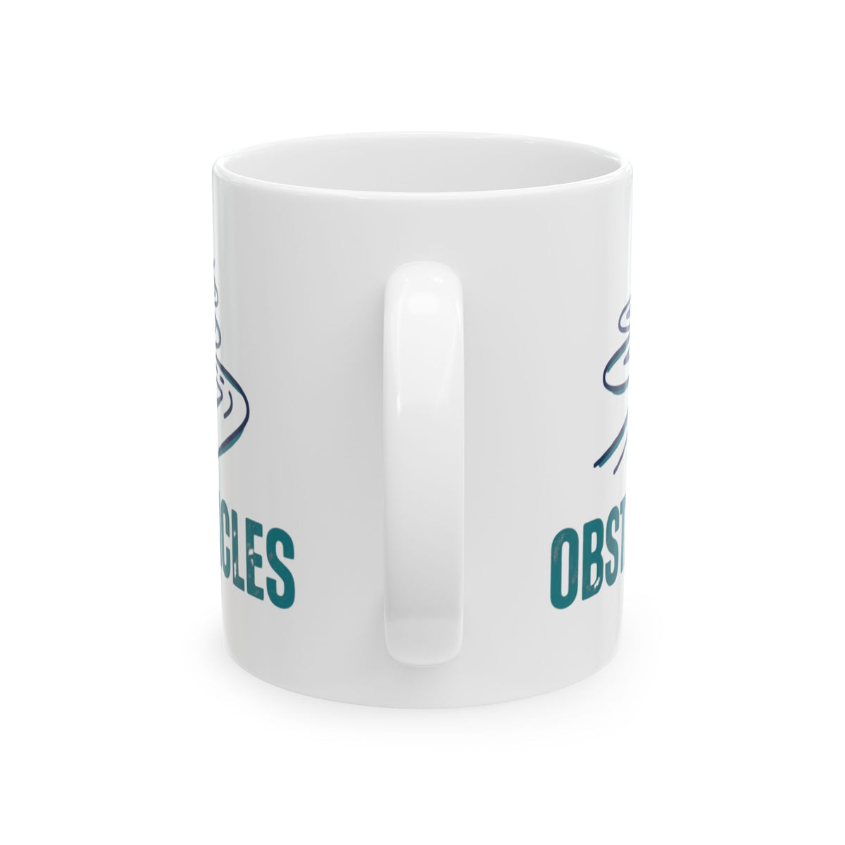 "Life Is The Obstacles" White Ceramic Mug — Graphic