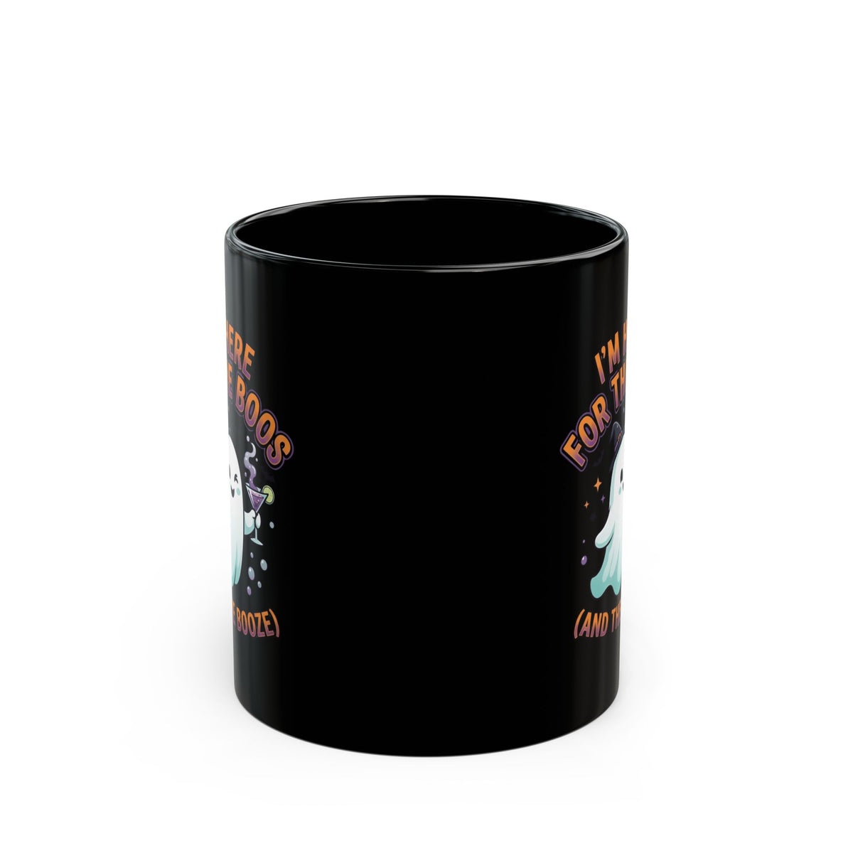 "I'm Here For The Boos" Black Ceramic Mug