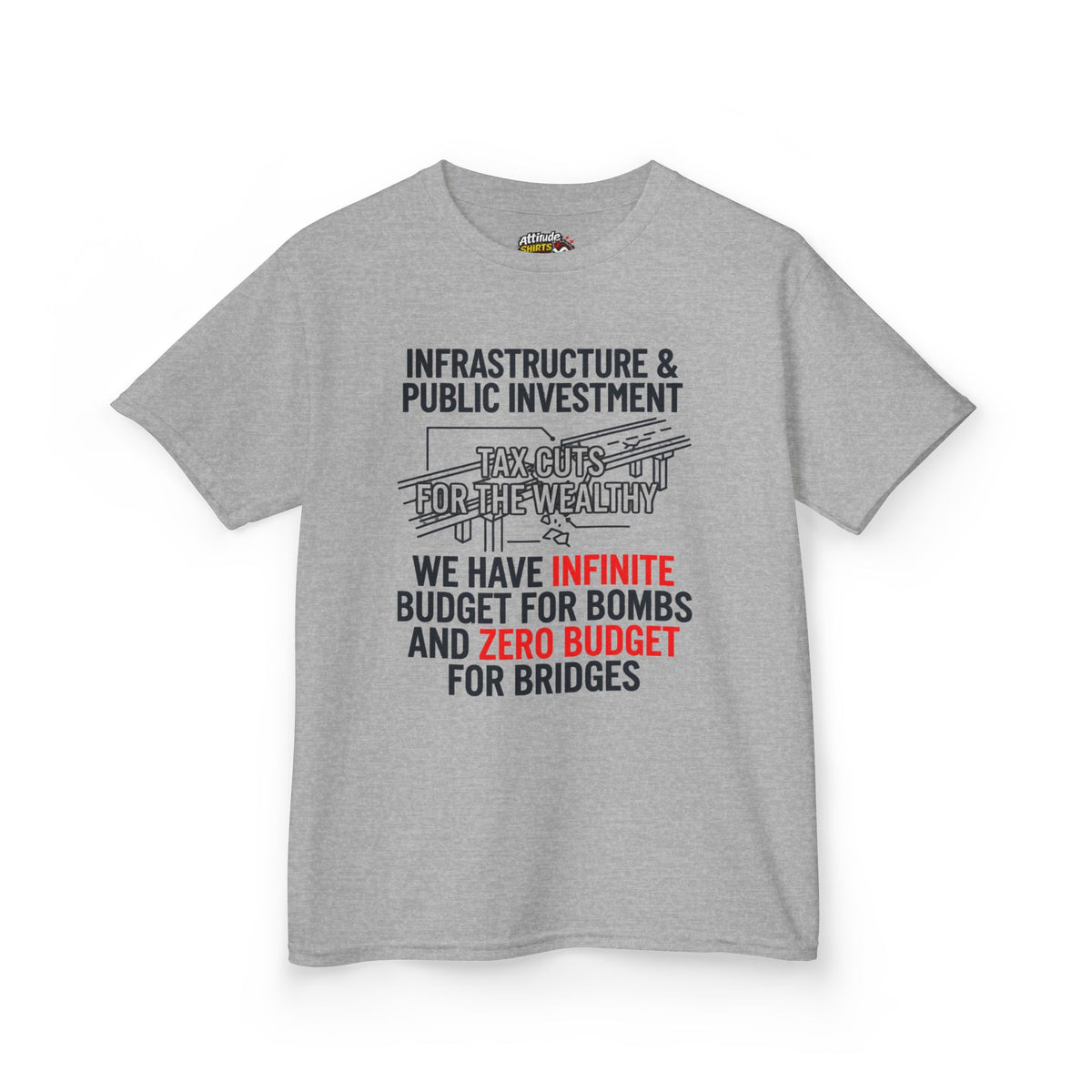 Color: Sport Grey | Protest Series - Fix The Roads Kids Tee