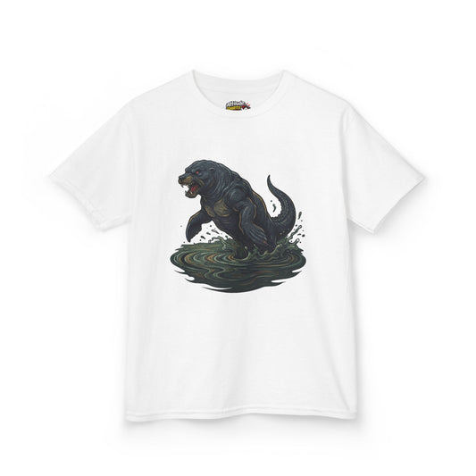 Color: White | Bunyip (Australian Aboriginal Mythology) Kids Tee