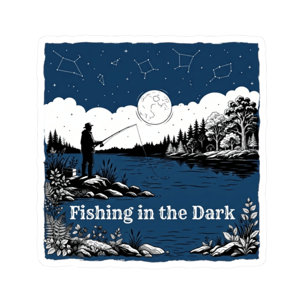 "Fishing in the Dark" Sticker — Main