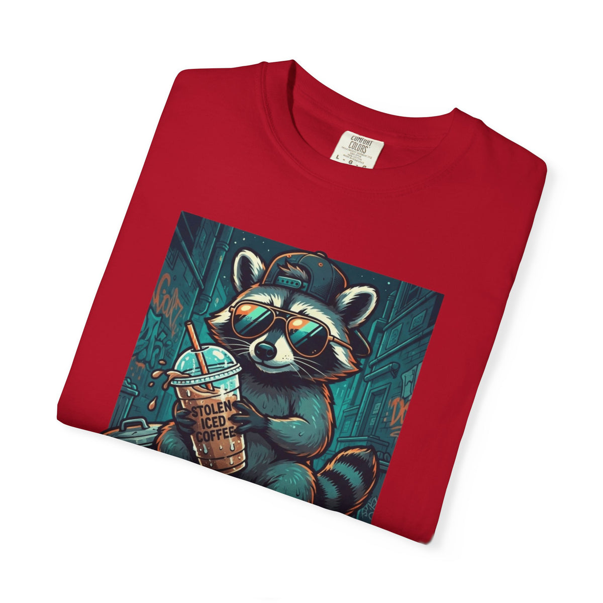 "Raccoon Energy" Unisex Garment-Dyed Tee