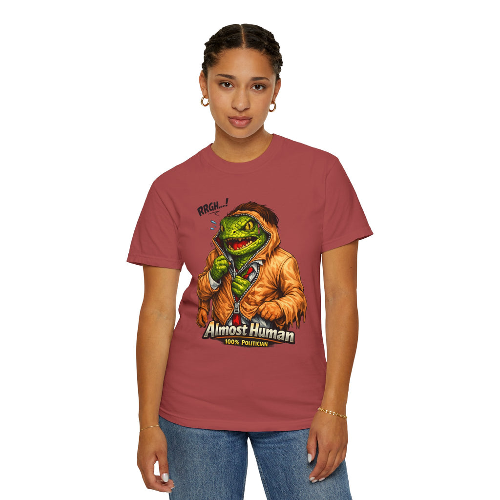 "Almost Human" Unisex Garment-Dyed T-shirt