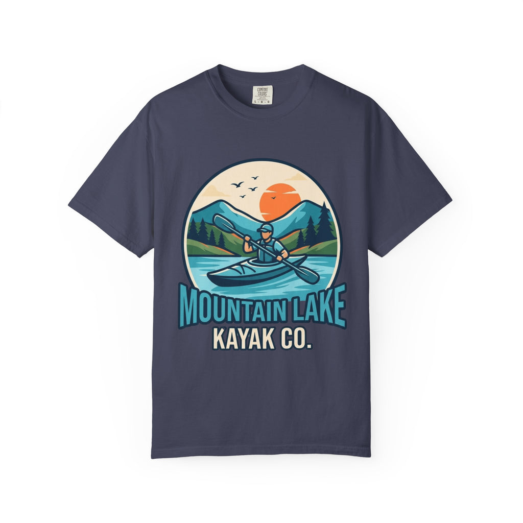 "Mountain Lake Kayak" Unisex Garment-Dyed Tee
