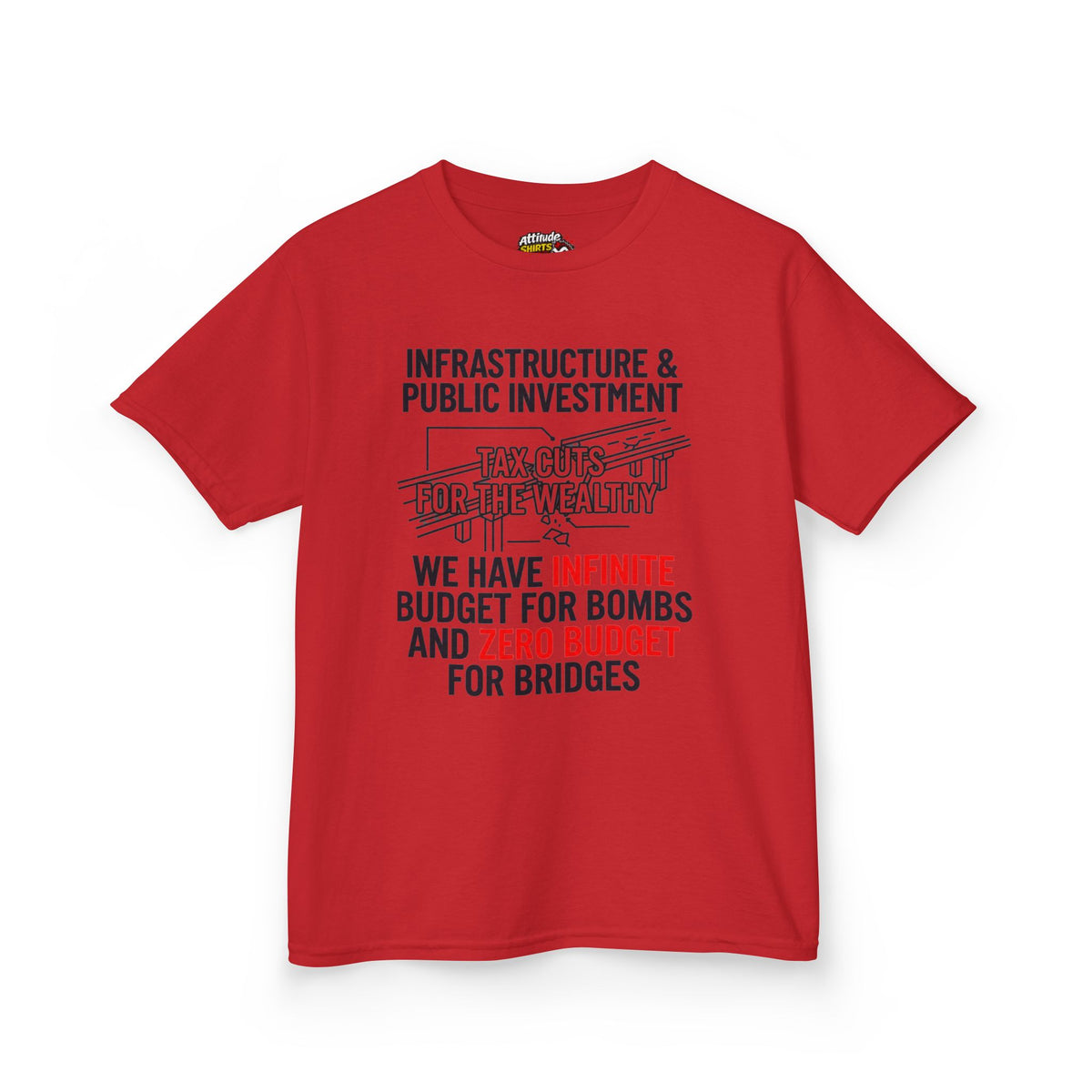 Color: Red | Protest Series - Fix The Roads Kids Tee