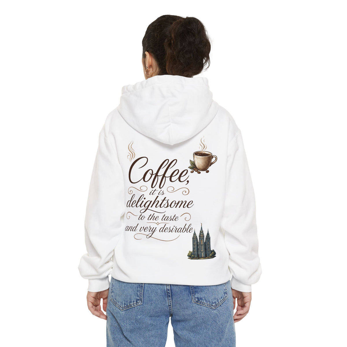 Color: White | Coffee is Delightsome Garment-Dyed Hoodie
