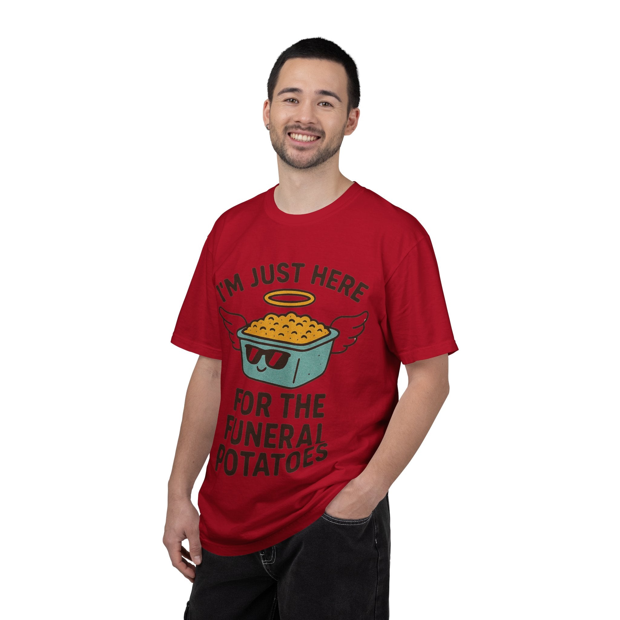 "I'm Just Here for the Funeral Potatoes"  Unisex Garment-Dyed T-shirt