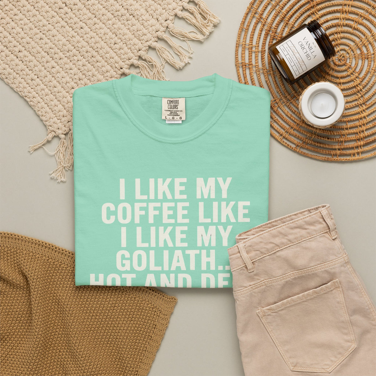 Good Book Series Coffee Hot and Dead Unisex Garment-Dyed Tee