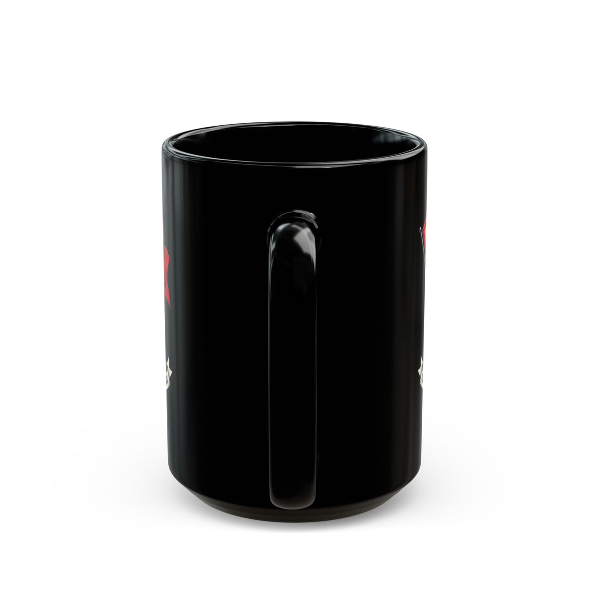 "Red Flag Parade" Black Ceramic Mug