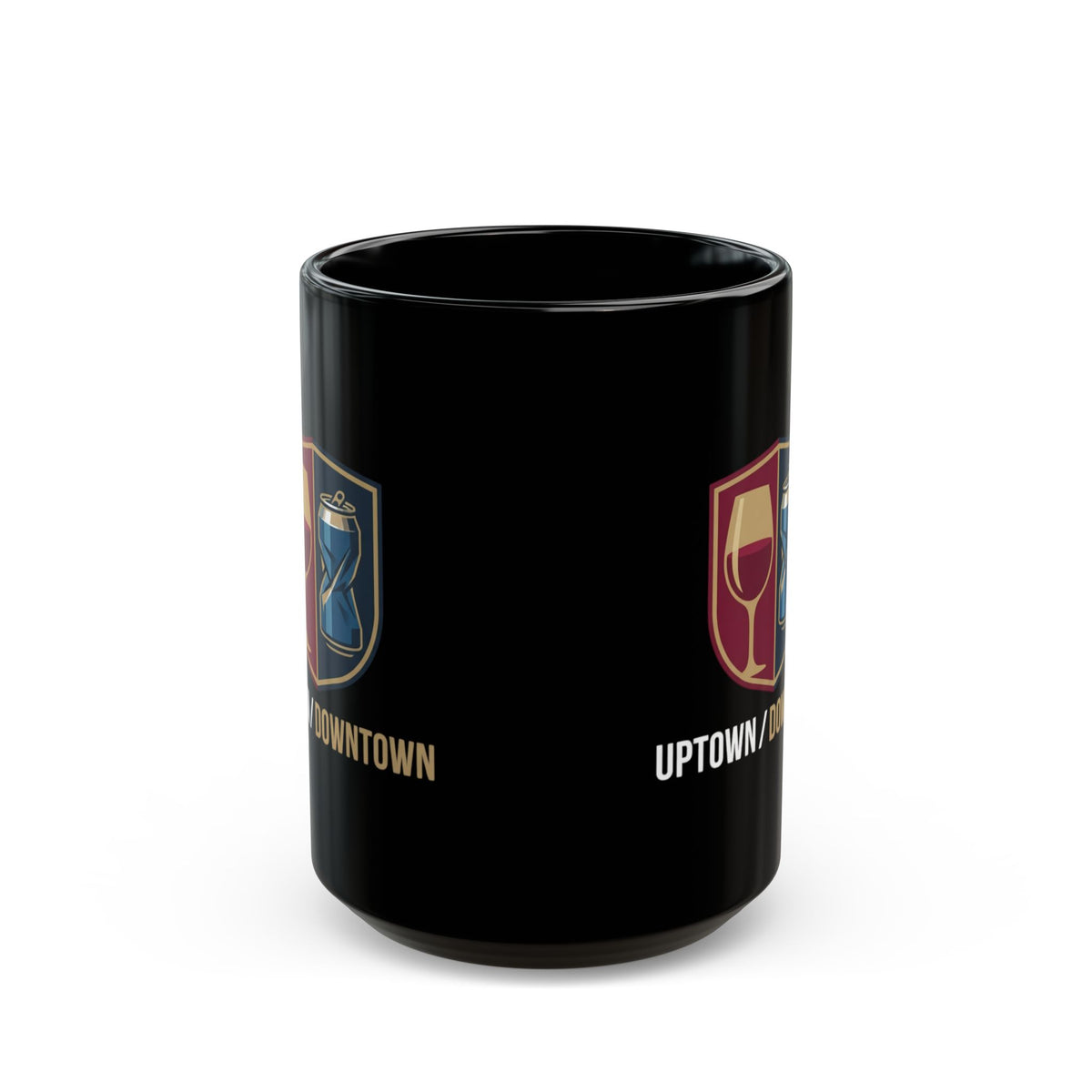 "Uptown-Downtown" Black Ceramic Mug