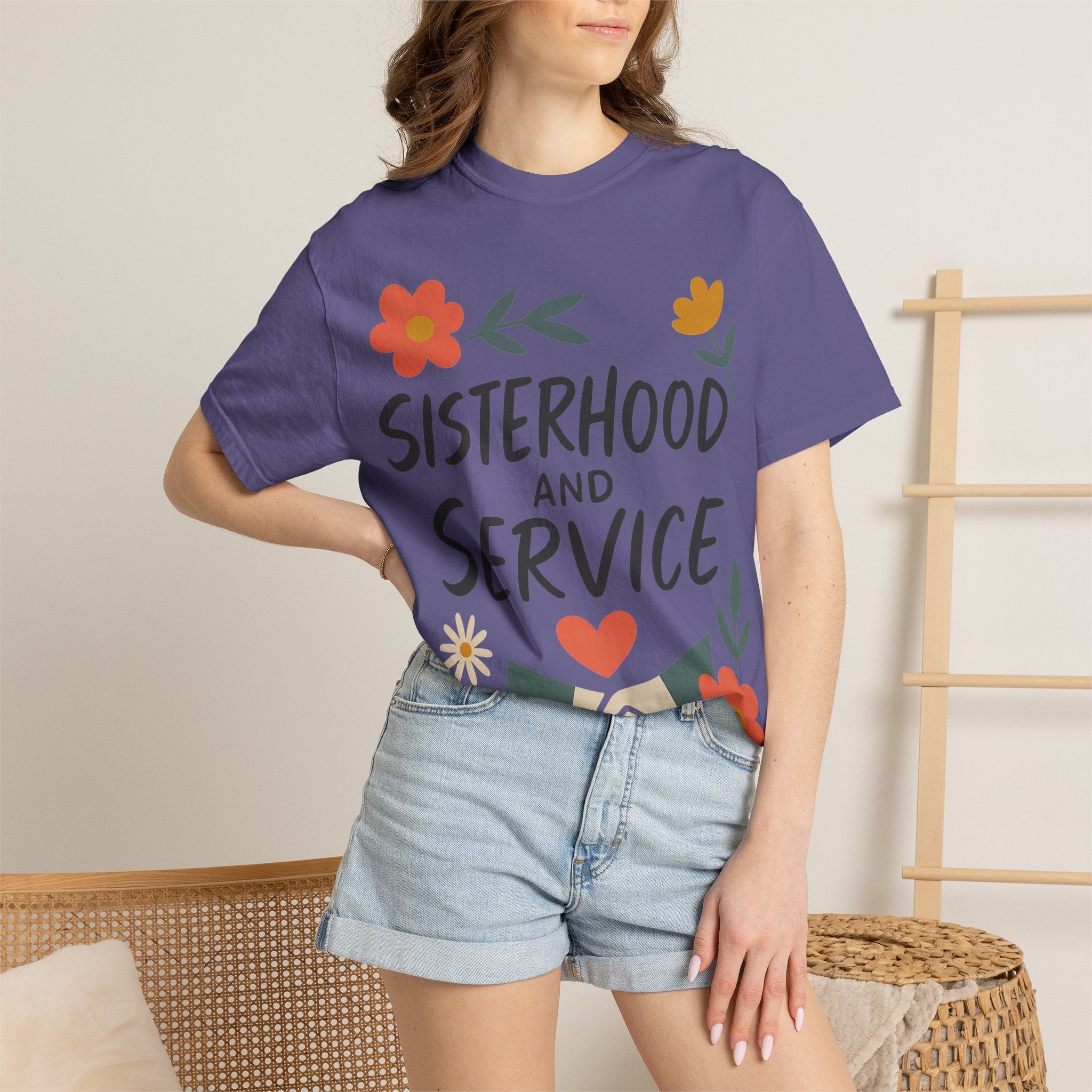 "Sisterhood and Service" Unisex Garment-Dyed T-shirt