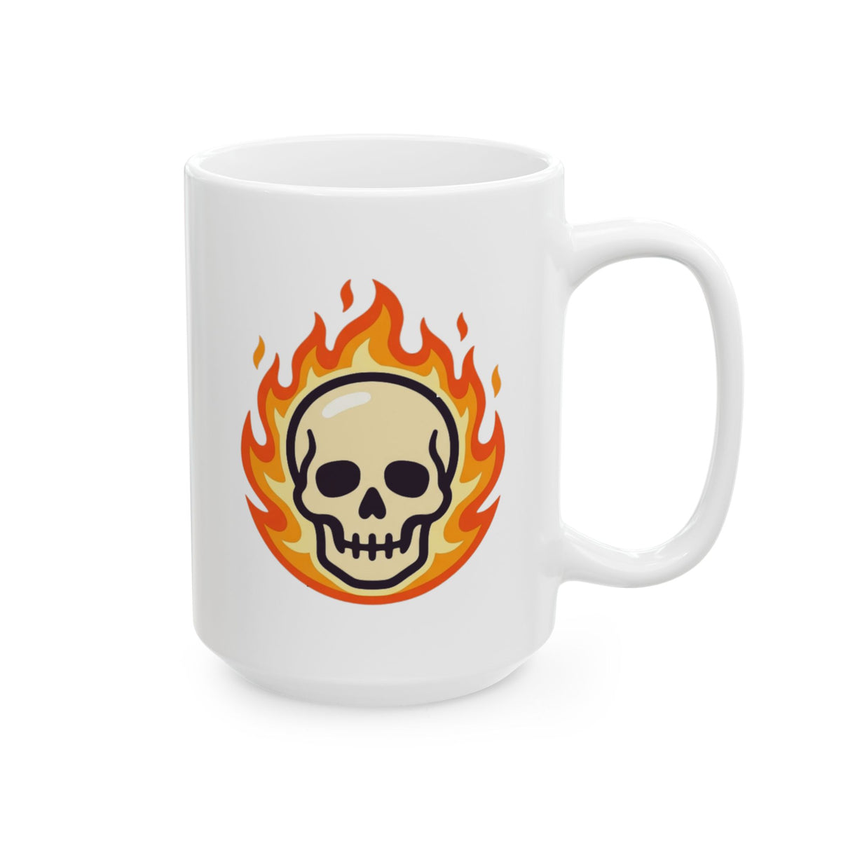 "Hellfire" White Ceramic Mug — Graphic