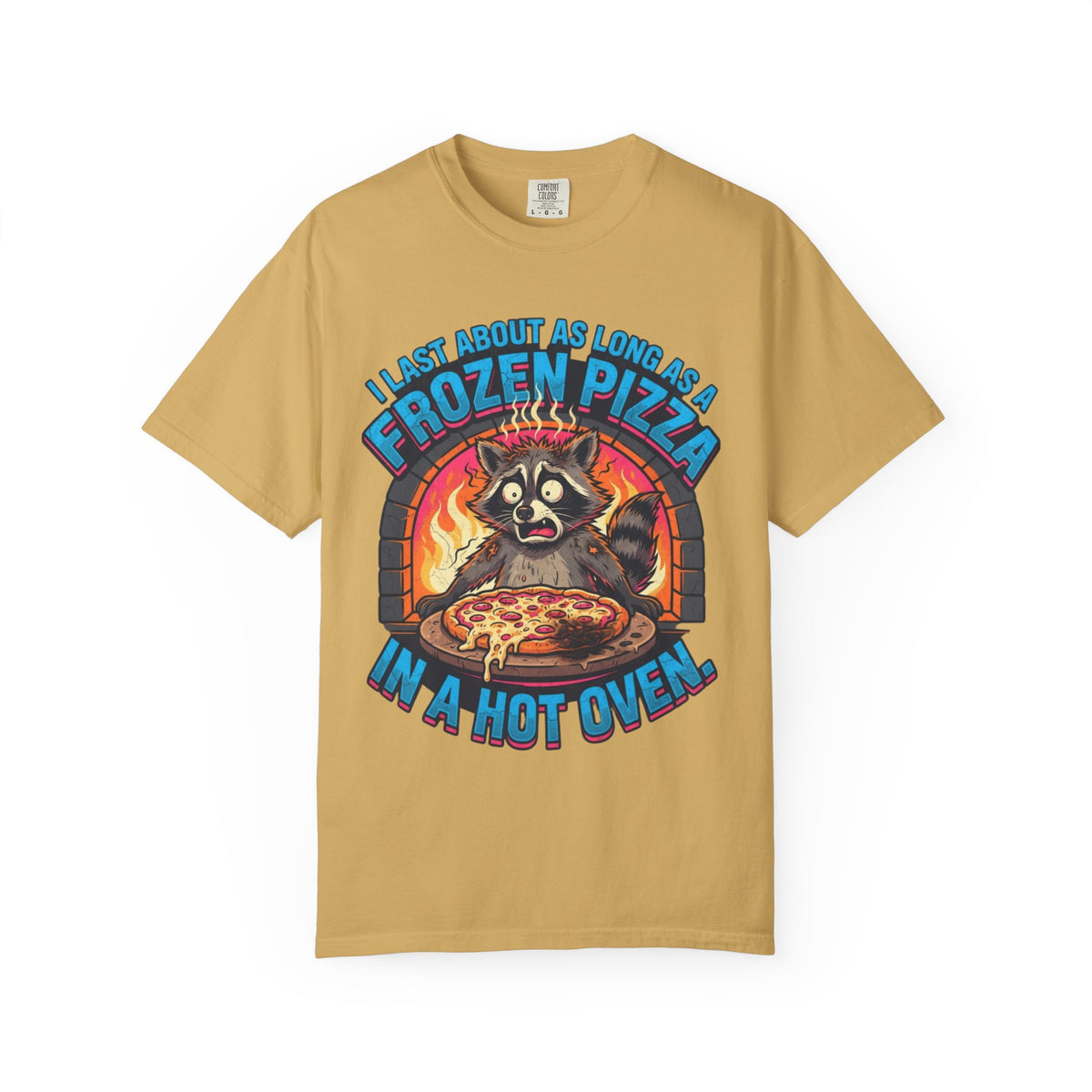 Color: Mustard | Frozen Pizza in a Hot Oven Unisex Garment-Dyed Tee