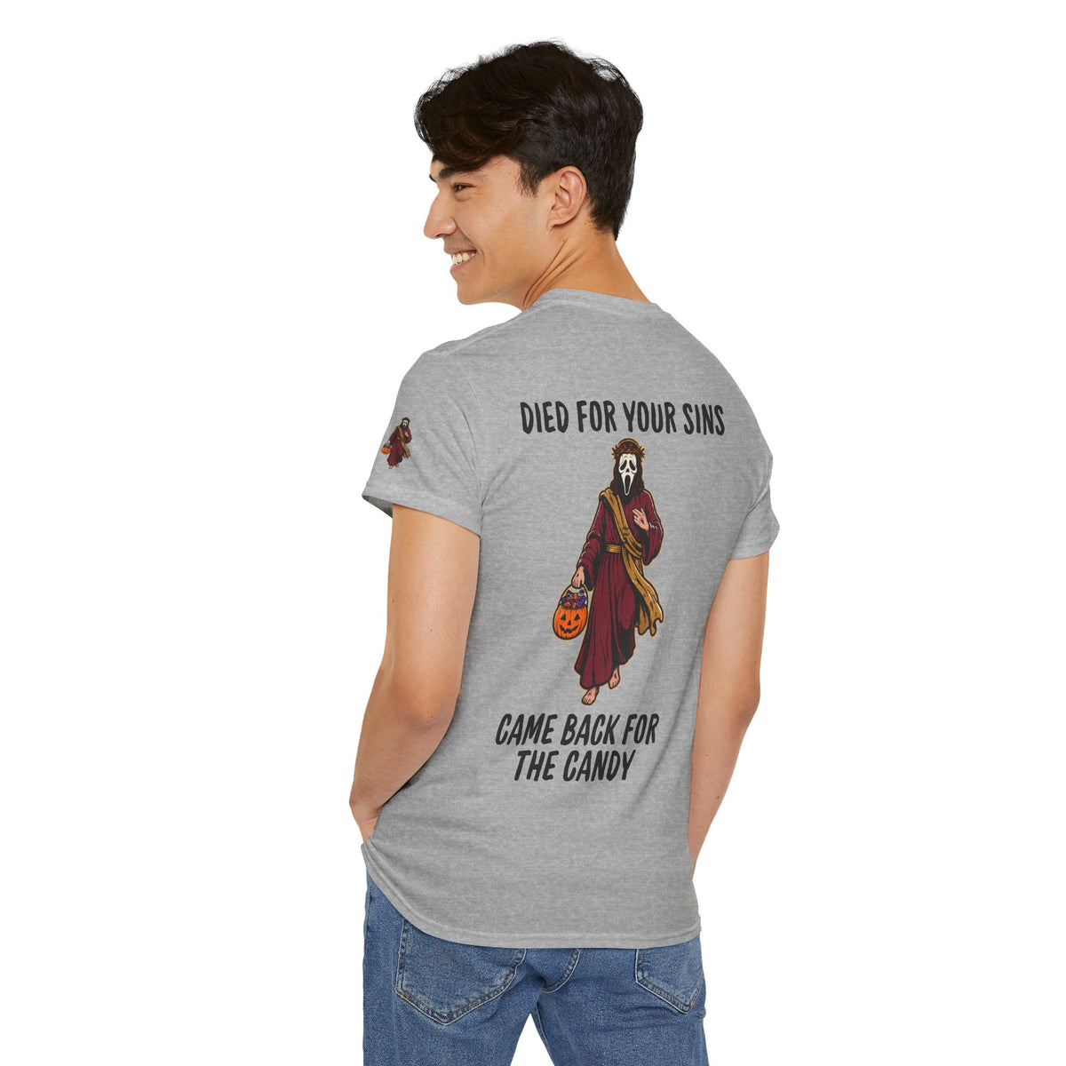 Color: Sport Grey | Died for Your Sins, Came Back for the Candy Premium Graphic Tee