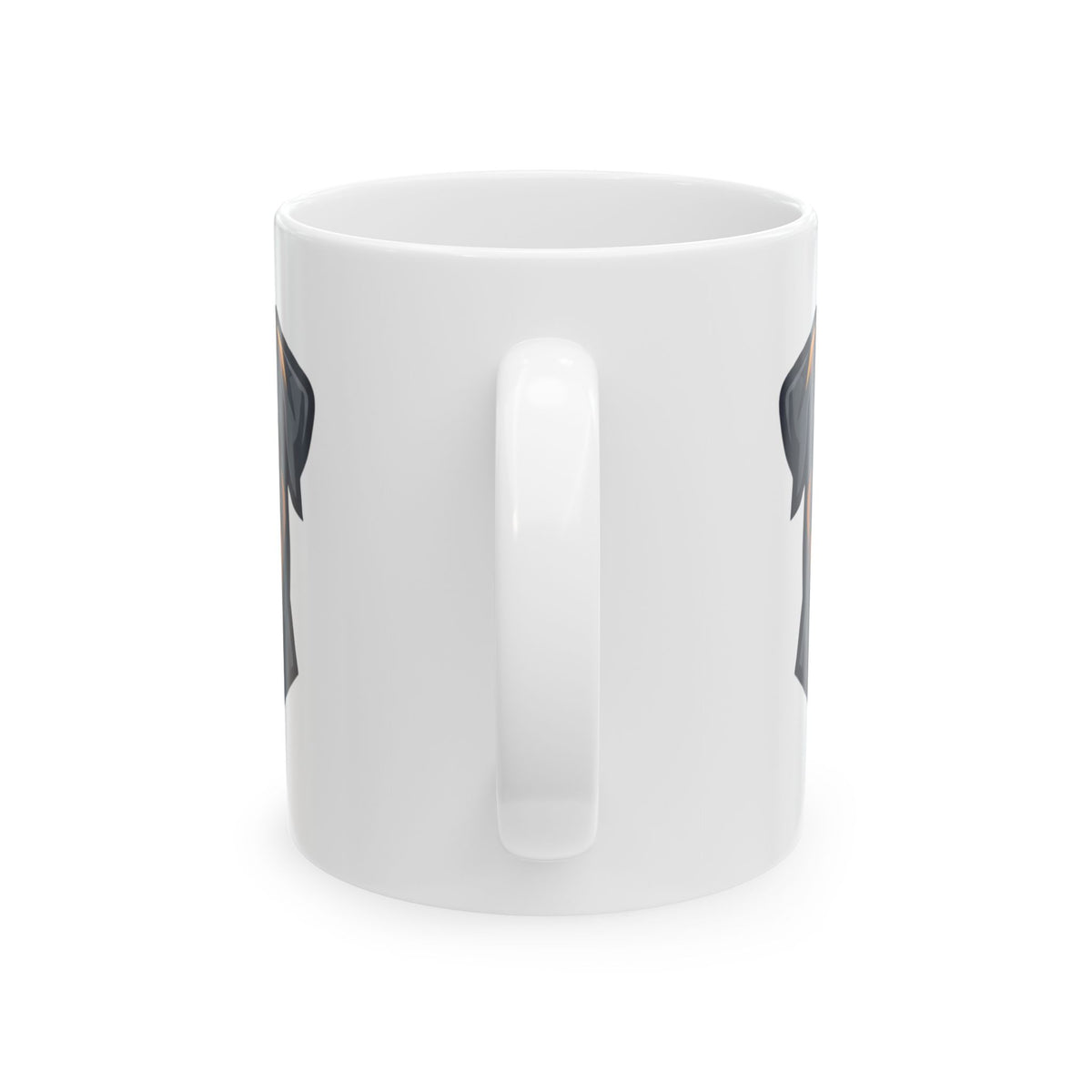 "Rottweiler Rulers Confident Powerful" White Ceramic Mug — Graphic