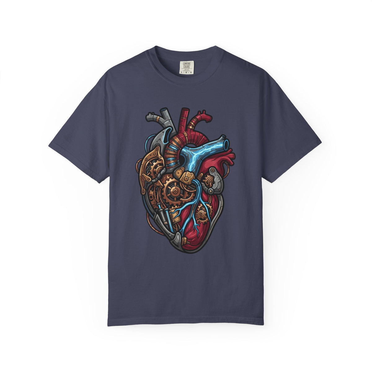 Color: Denim | Mechanical Heart Unisex Garment-Dyed Tee