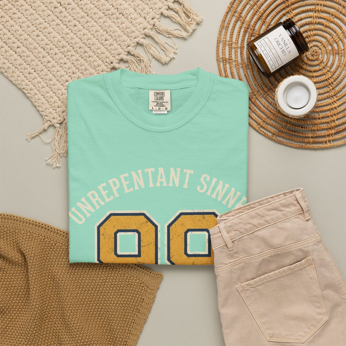 "Good Book Series 99 Unrepentant Sinner" Unisex Garment-Dyed Tee
