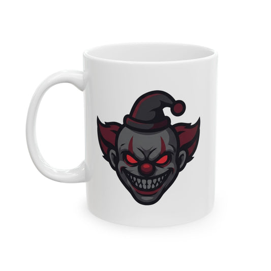 "Nightmare Clown" White Ceramic Mug — Graphic
