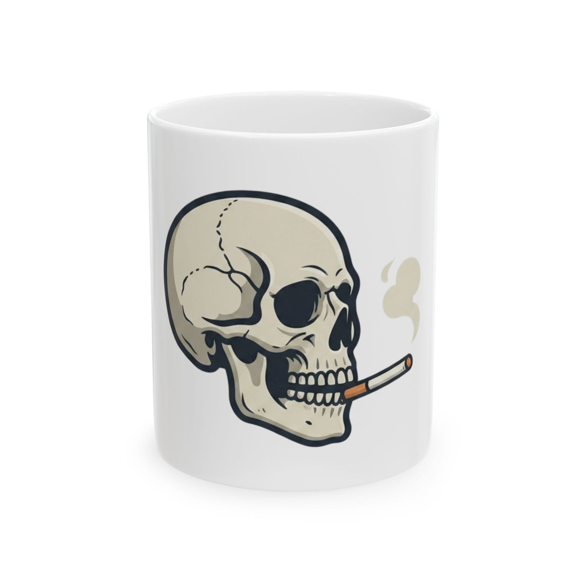 "Dead Inside Shit Outside" White Ceramic Mug — Graphic