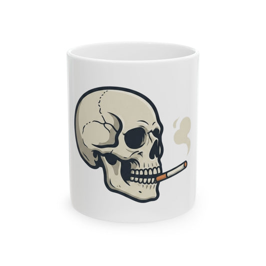 "Dead Inside Shit Outside" White Ceramic Mug — Graphic