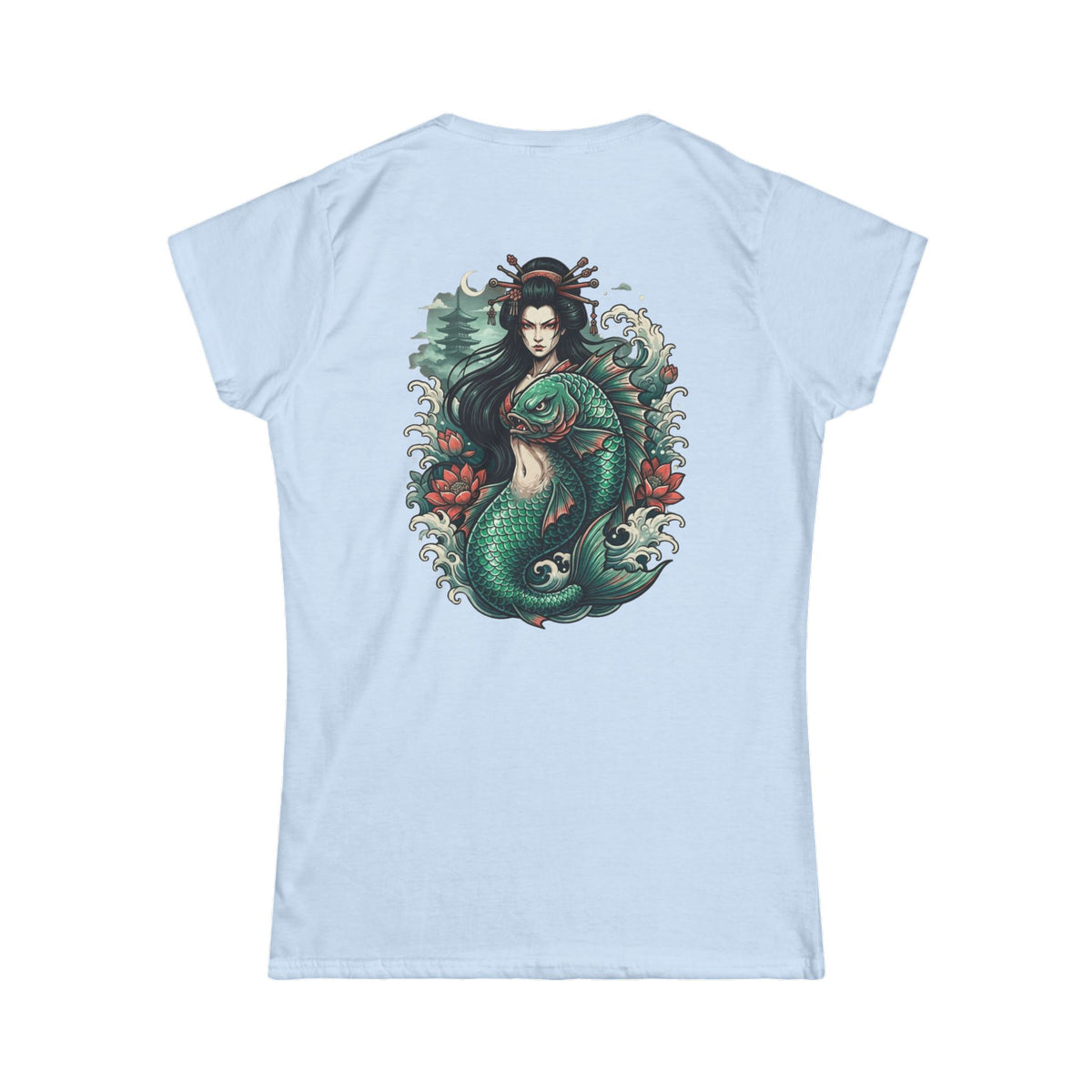 Color: Light Blue | Ningyo (Japanese Folklore) Women's Tee
