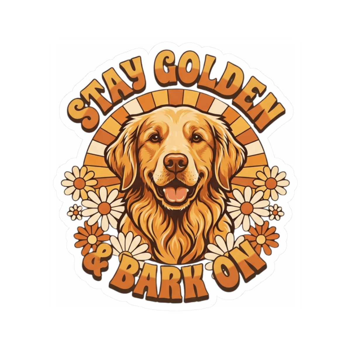"Stay Golden & Bark On" Sticker — Main