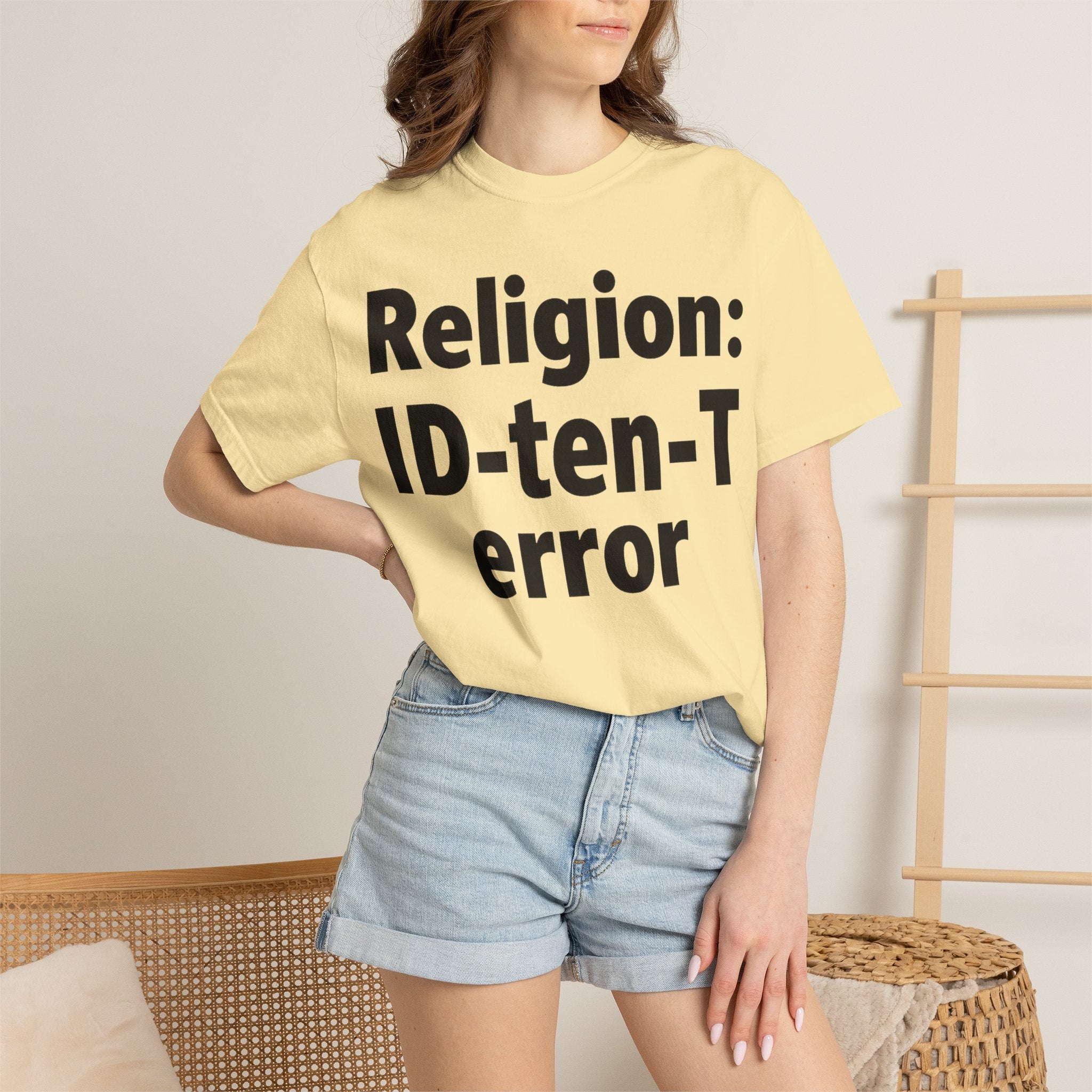 "Religion: ID-10-T Error" Unisex Garment-Dyed T-shirt
