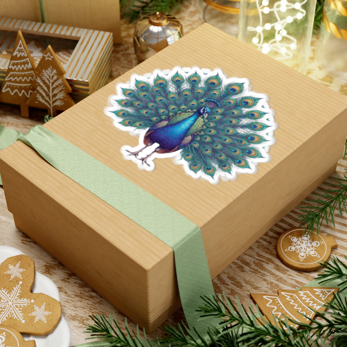 "Hippy Peacock" Sticker — Main