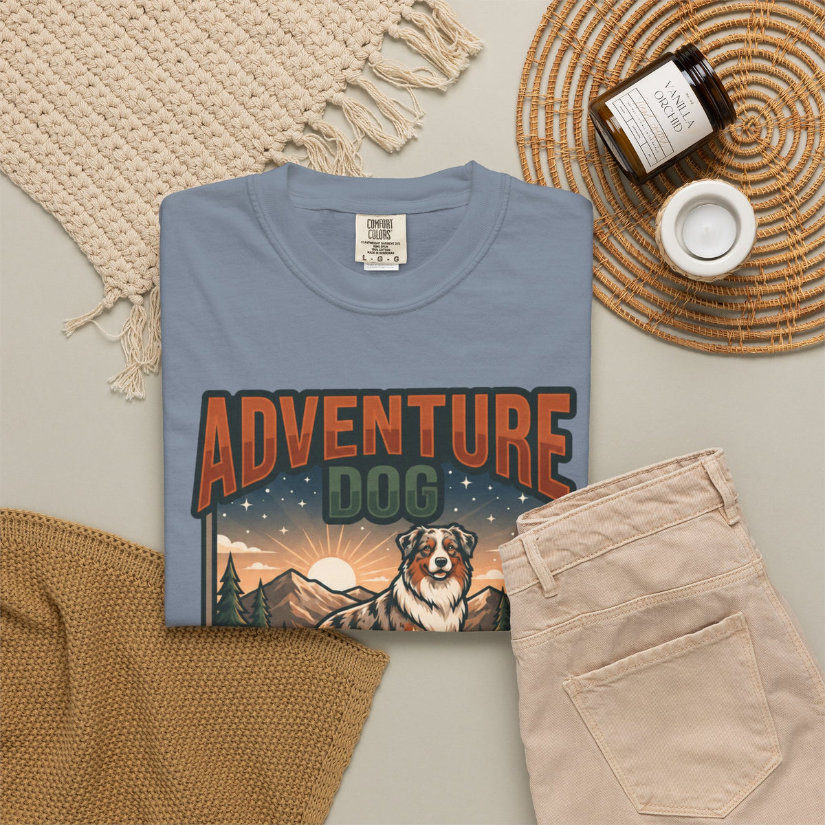 "Adventure Dog" Unisex Garment-Dyed Tee