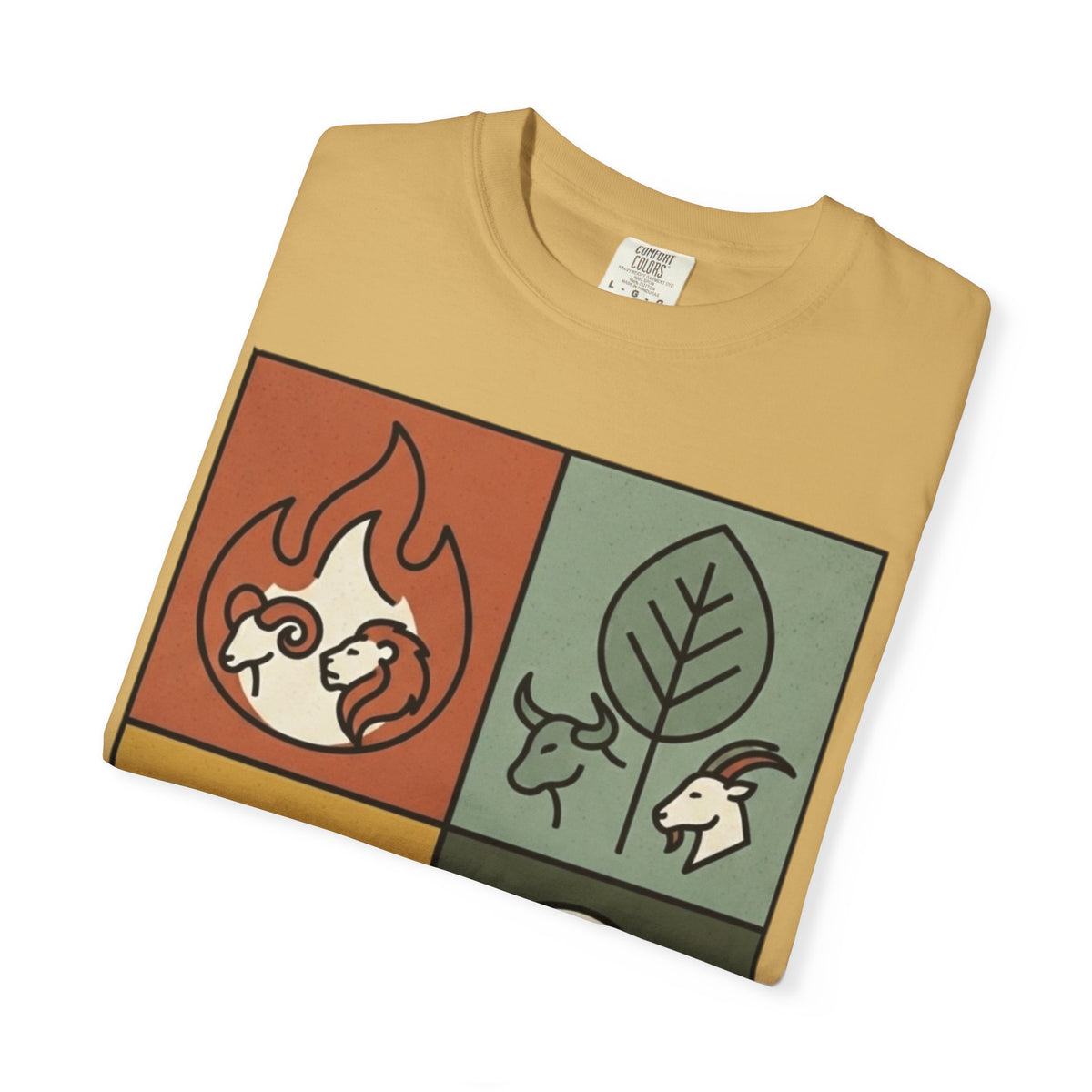 "Four Elements- Fire, Earth, Air, Water" Unisex Garment-Dyed Tee