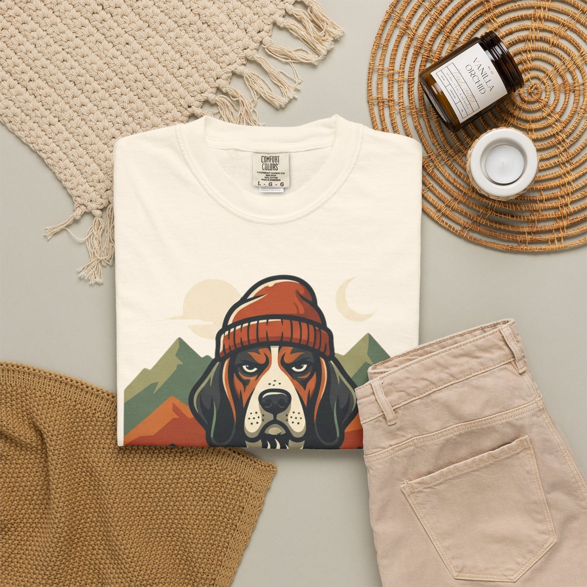 Resting Camping Face Unisex Garment-Dyed Tee
