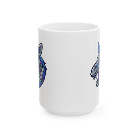 "Cyber Moose" White Ceramic Mug — Graphic